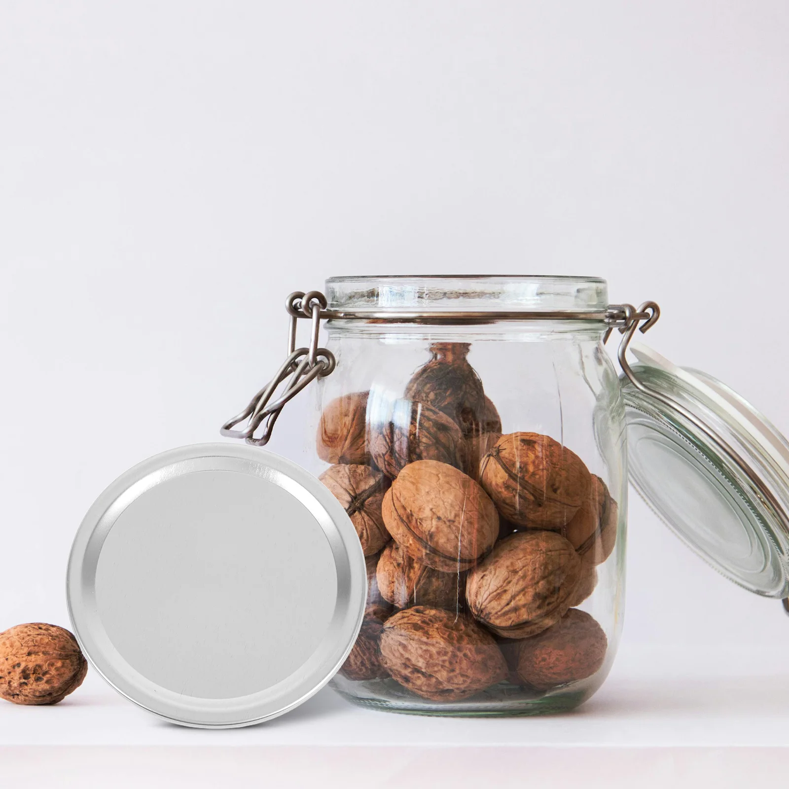 Tinplate Canning Lids 24pcs Reusable Split Type Caps for Regular Mouth Jars Leakproof Storage Covers