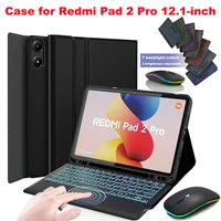 Funda para Redmi Pad 2 Pro de 12,1 pulgadas, funda para teclado Bluetooth para Xiaomi Pad 2 Pro de 12,1 pulgadas, para Redmi Pad Smart Stand Cover
