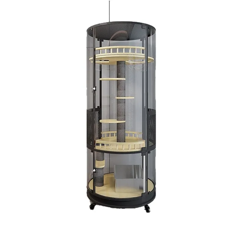 

360 ° panoramic cat villa space luxury cat nest glass room showcase cage with toilet breeding cage