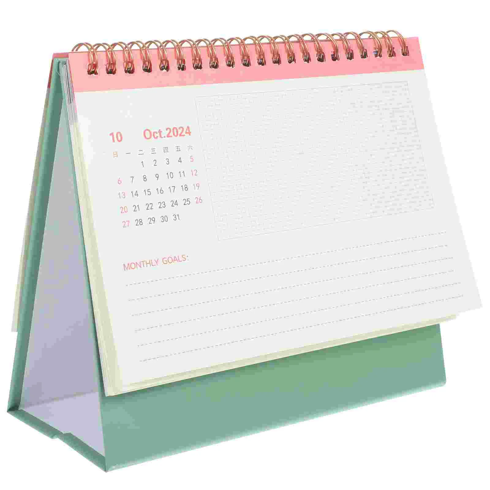 2024 Desk Calendar Home Accessories Delicate Standing Portable Month Decor Daily Use Office