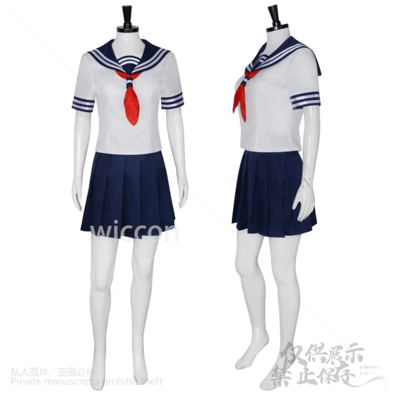 Anime GinpachiSensei Cosplay Gintoma Sarutobi Ayame Costume JK School Uniform Dress Lolita Wig Shoes Red Glasses Woman Halloween