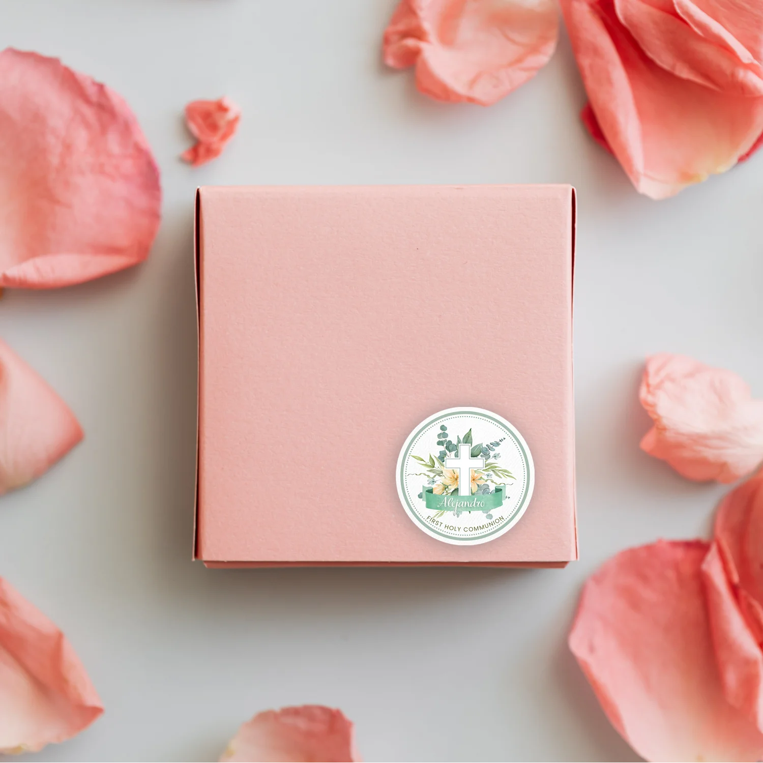 ملصقات لصالح المناولة المقدسة الأولى، صليب أخضر للمناولة المقدسة الأولى، شكرًا لك على ملصقات مخصصة للمعمودية