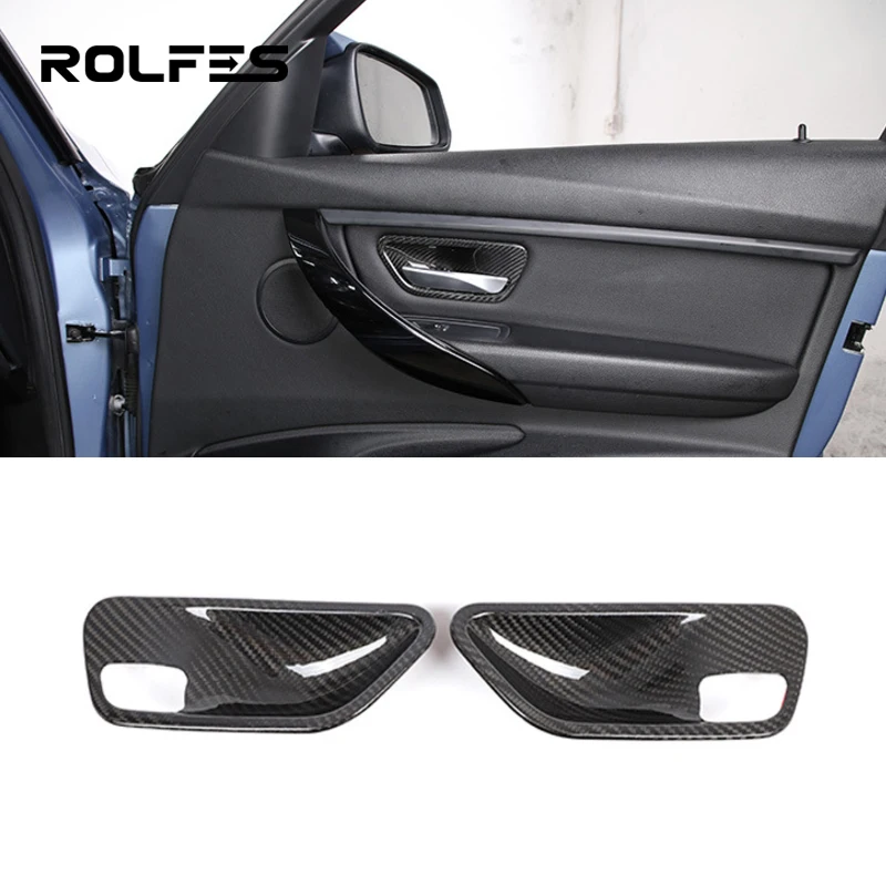 

ROLFES For BMW 3 4 Series 3GT F34 F30 F36 2013-2019 2 Doors Real Carbon Fiber Car Door Inner Door Bowl Cover Decoration Sticker