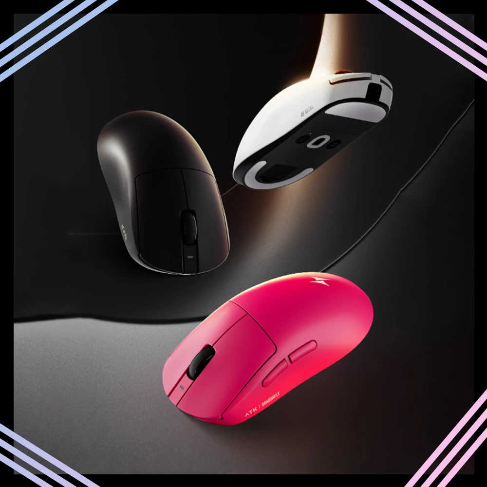 Mouse da gioco ultra wireless ATK A9 A9/A9 SE/A9 Plus/A9 Pro Tri Mode 8K 53g Mouse da gioco leggero per e-sport Accessorio personalizzato per PC