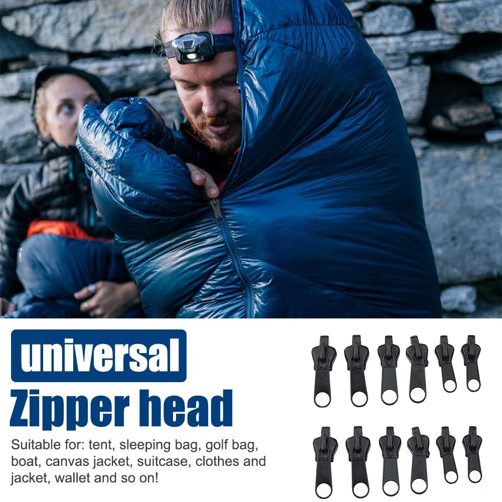 12pcs Instant Zipper Universal Instant Fix Repair Kit Replacement Zip Slider Teeth Multifunctional Clothing Replacement Zippers