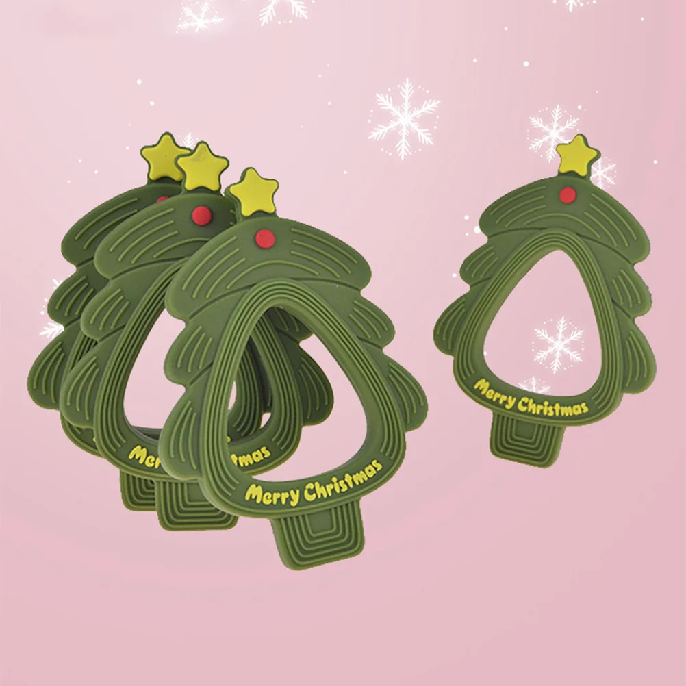 

1Pcs Baby Silicone Christmas Tree Teether Infant Chewing Pacifier Soft Multi-Texture Gum Massager Molar Chewer