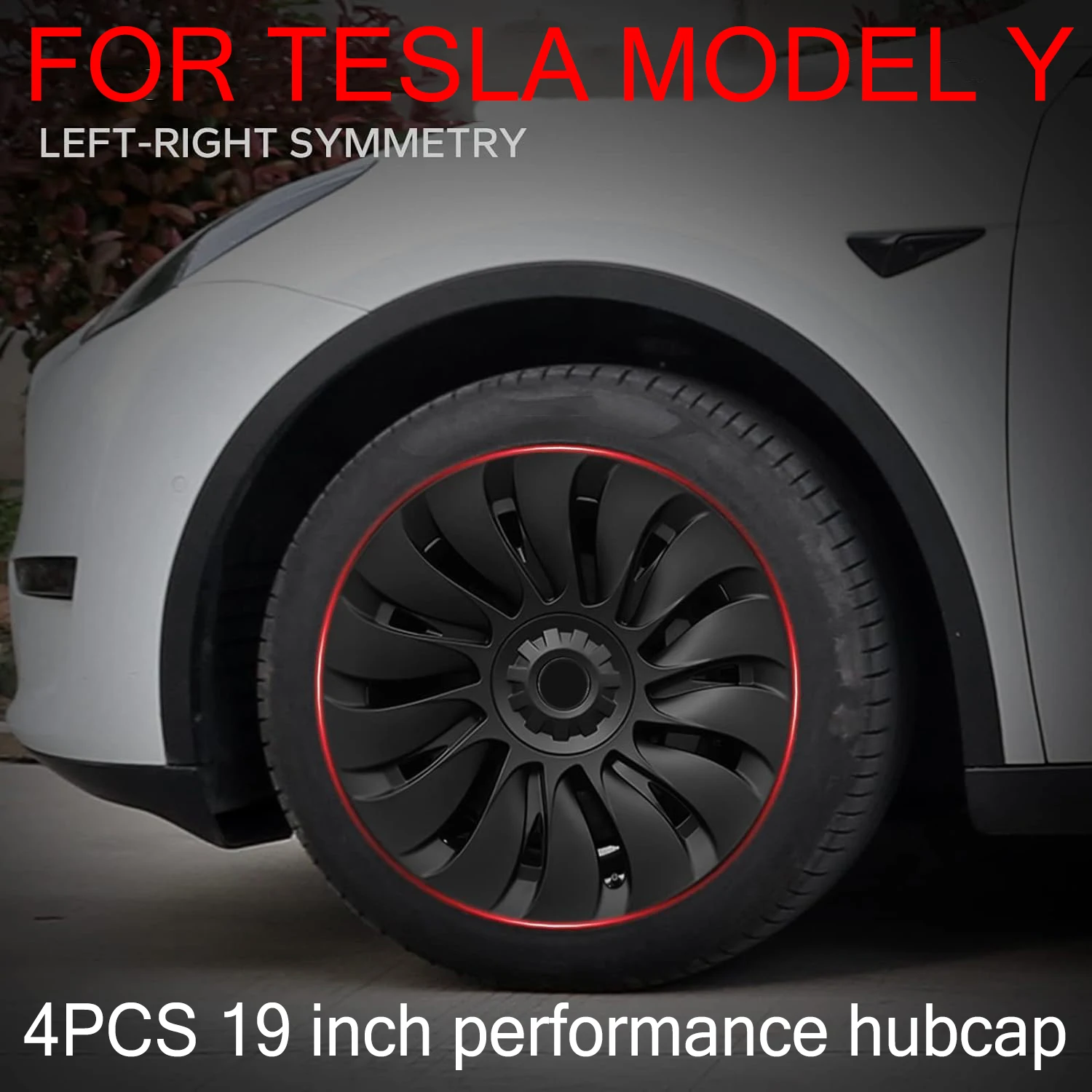 4PCS Design for TESLA Model Y 2020-2024 Vehicle Full Coverage Storm Wheel Cover Cap 19 Inches Wheel Hubcap Automobile Accessorie