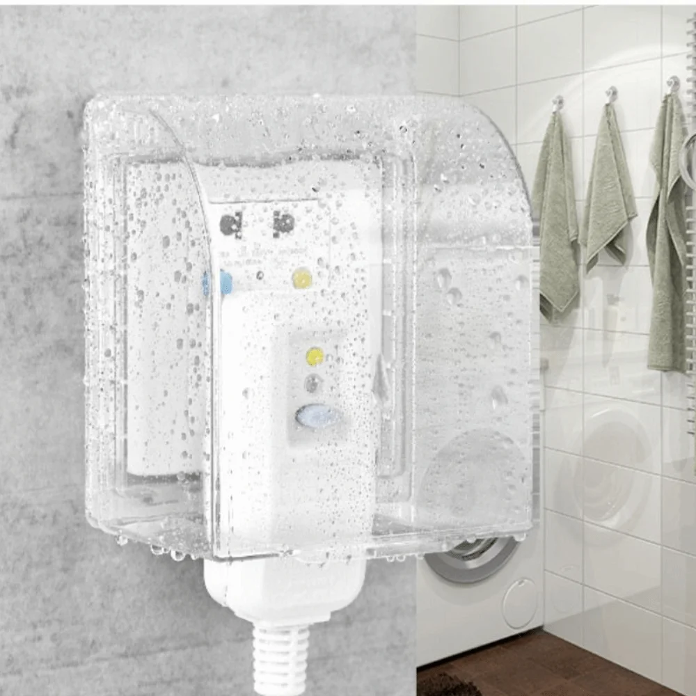 Dust Proof Waterproof Socket Box Transparent Self-Adhesive Outlet Case Splash-Proof Waterproof Electrical Safety Guard