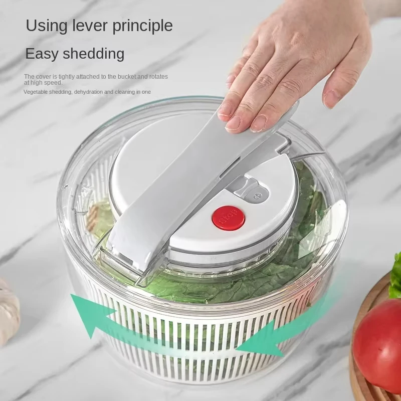 Salad Spinner Large Lettuce Spinner  Vegetable Washer, High Efficiency for Kitchen Washing & Drying Leafy Vegetables Easy Press