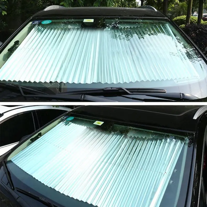 Cortina retráctil con protección Uv para coche, parasol automático, se adapta a la ventana delantera, parabrisas, Visor solar grande, Protector de