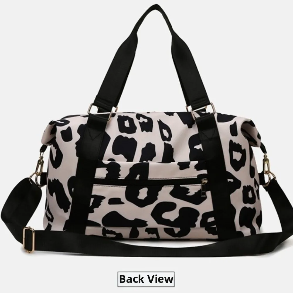 Spacious Leopard Print Gym Bag Multi Functional Portable Travel Bag Large Capacity Duffle Bag Fitness Sports