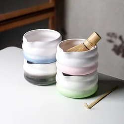 2 Pieces Traditional Japanese Matcha Bowl and Whisk Holder Tea Bowl with Pouring Spout for Office Table Tea Ceremony Party Gift
