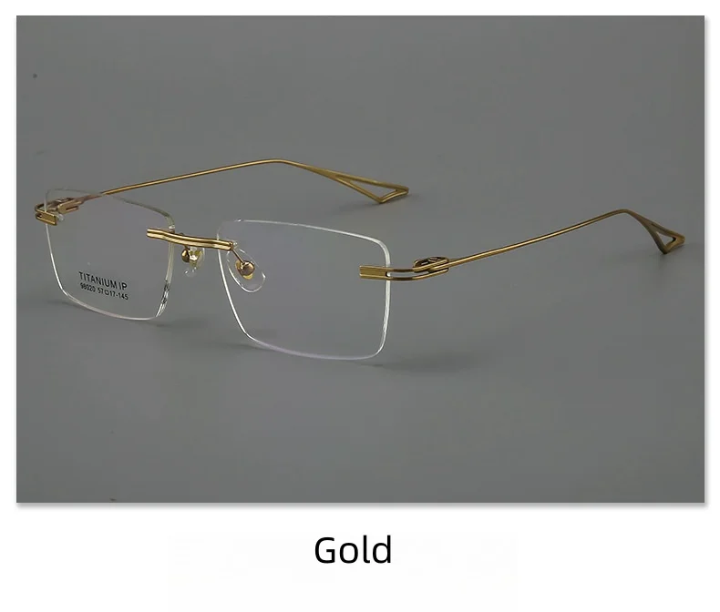 JAEVAR Rahmenlose Brille aus reinem Titan, ultraleicht, für Geschäftsleute, quadratischer Rahmenrahmen, optischer Rezeptrahmen für Herren 98020 – Detail 12