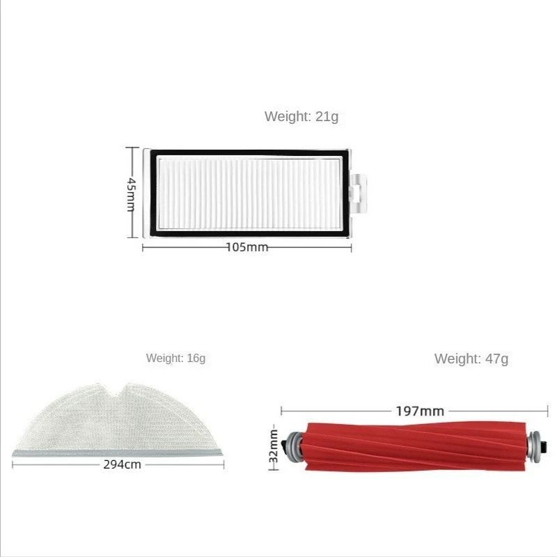 แปรงถูพื้นสำหรับ Xiaomi roborock Q7 MAX, Q7 Max +,Q7 PLUS, T8 HEPA
