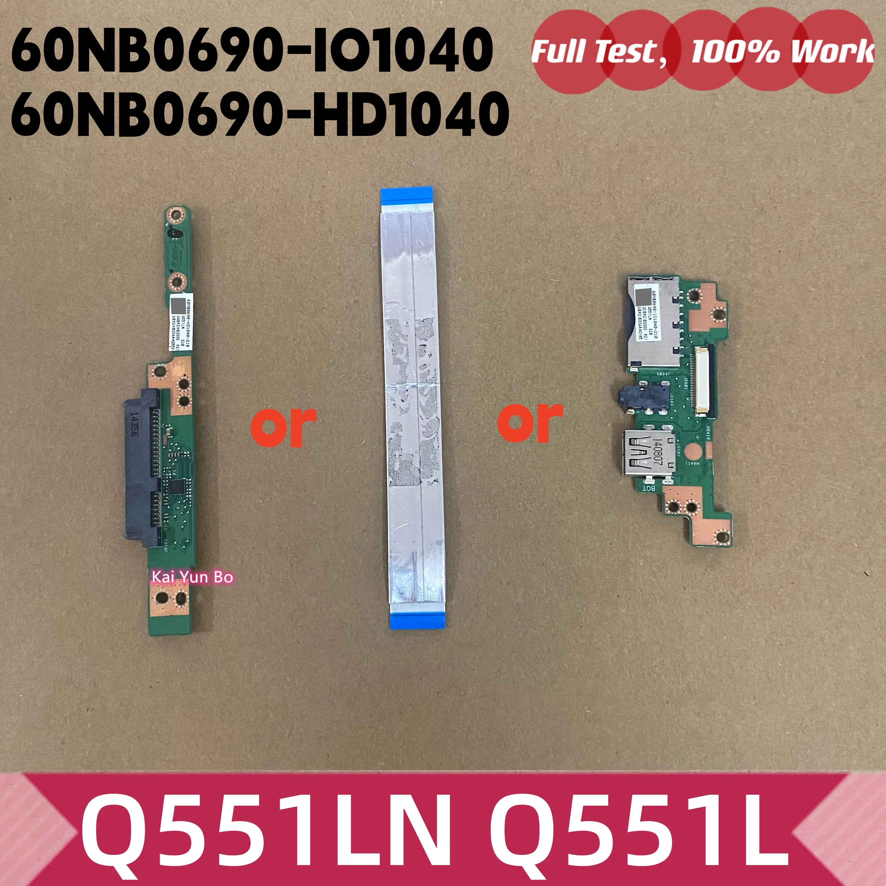 Para Portátil ASUS Q551LN Q551L, Placa Lectora de Tarjetas SD con Audio USB IO o Cable o Placa de Disco Duro SATA HDD 60NB0690-IO1040 60NB0690-HD1040