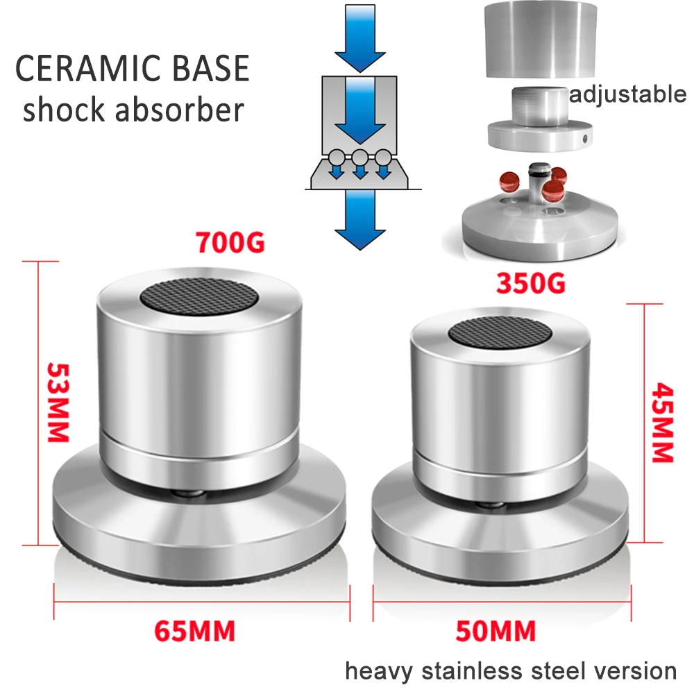 Edelstahl Verstellbare M8 Schrauben FE Keramik Basis Stoßdämpfer-Pads CD-Player Lautsprecher Leistungsverstärker HiFi Isolationsfüße – Detail 3
