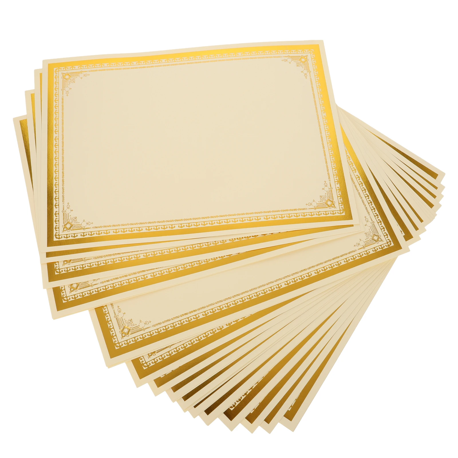 

30Pcs Diploma Certificate Paper A4 Blank Gold Foil Award Paper for Graduation Ceremony Office School Recognition