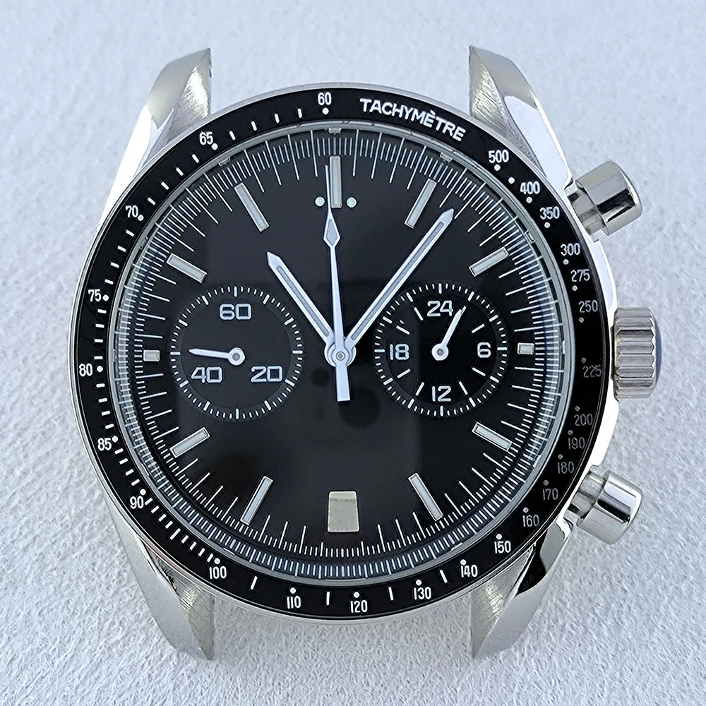 VK64 Quartz Chronograph Movement 40mm Men's Stainless Steel Case Time Electronic Watch VK64 Watch Replacement Accessories