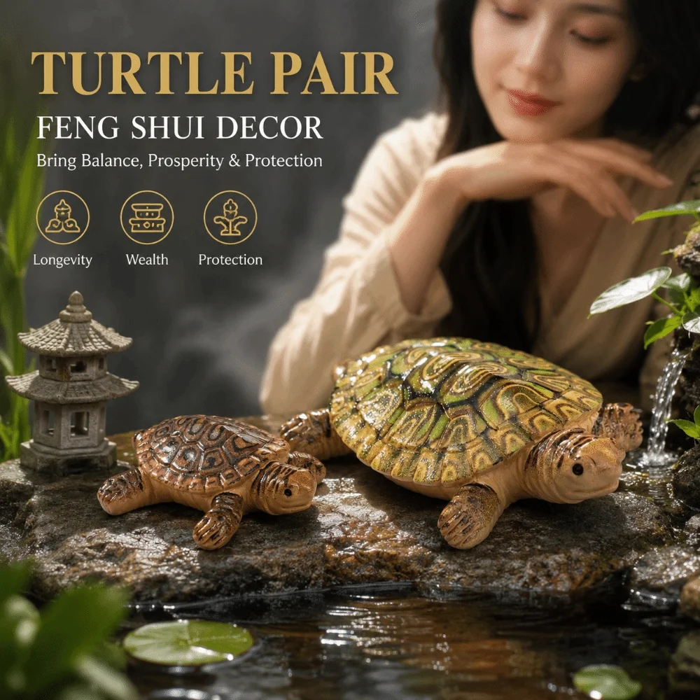 Floating Mini Turtle Statues Vintage Antique Garden figurine Resin Turtle Feng Shui Ornament Miniature Turtle Decor Desktop