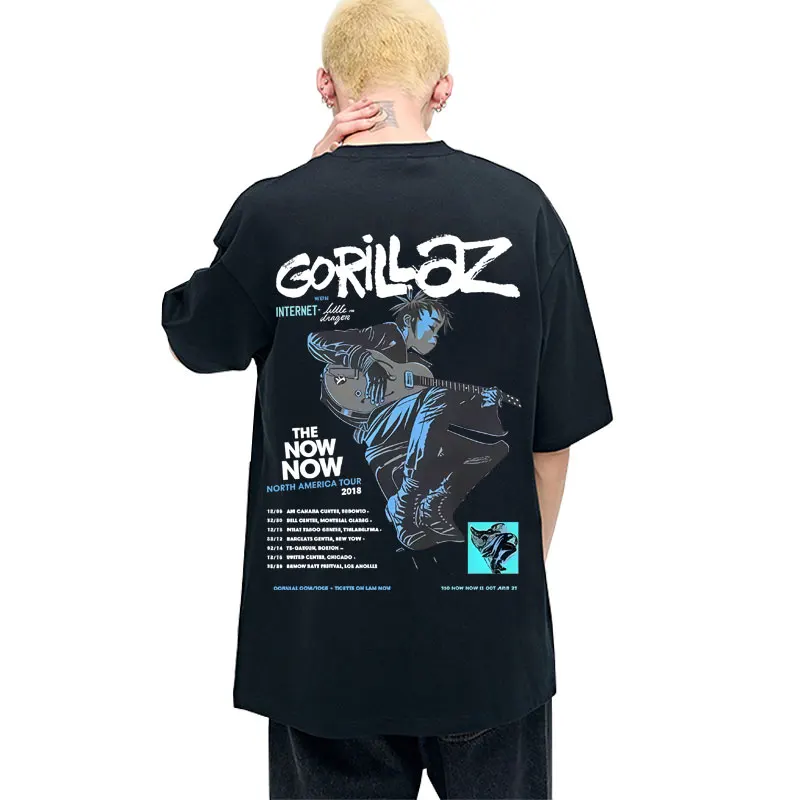 

Rock Band Gorillaz The Now Now Album Print T-shirt Summer Men Women Clothing Hip Hop Fashion Oversized Tshirt Male Vintage Tees