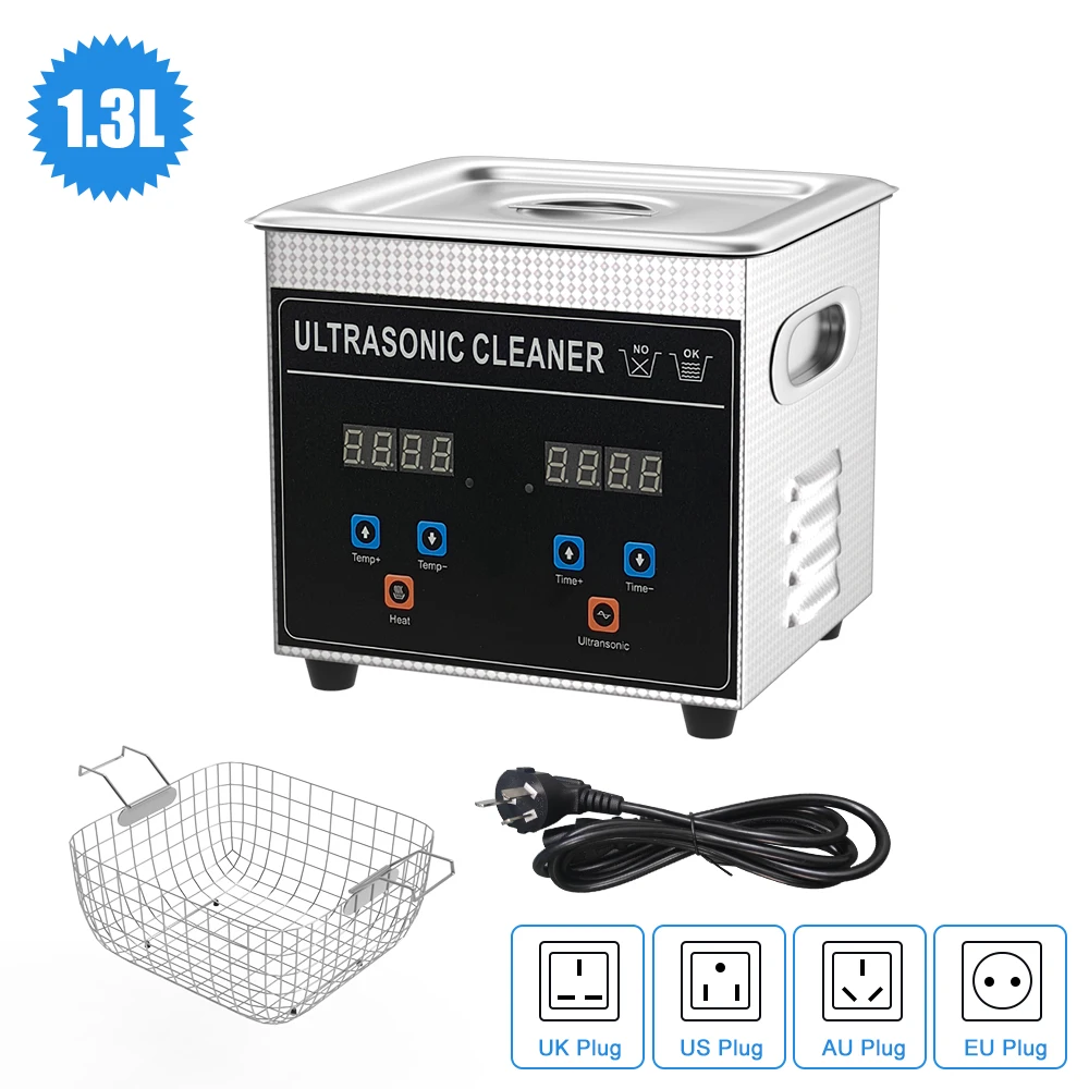 1.3L 60w 120w Ultrasonic Washing Machine Cleaner 40khz Ultrasound Sonic Cleaning Glasses Jewelry Retainer Dental Ultrasonic Tub