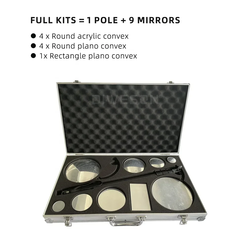 Highly effective under vehicle inspection mirror kit telescopic search mirror