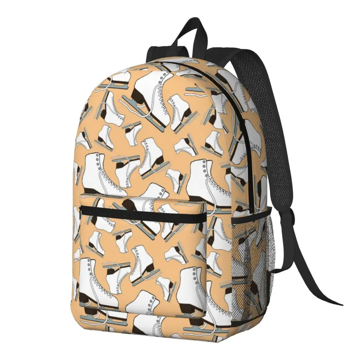 Colorful Ice Skates Pattern Backpack Daypack Large Capacity Boys Girls BookBag School Bag Shoulder Bags for Men Women