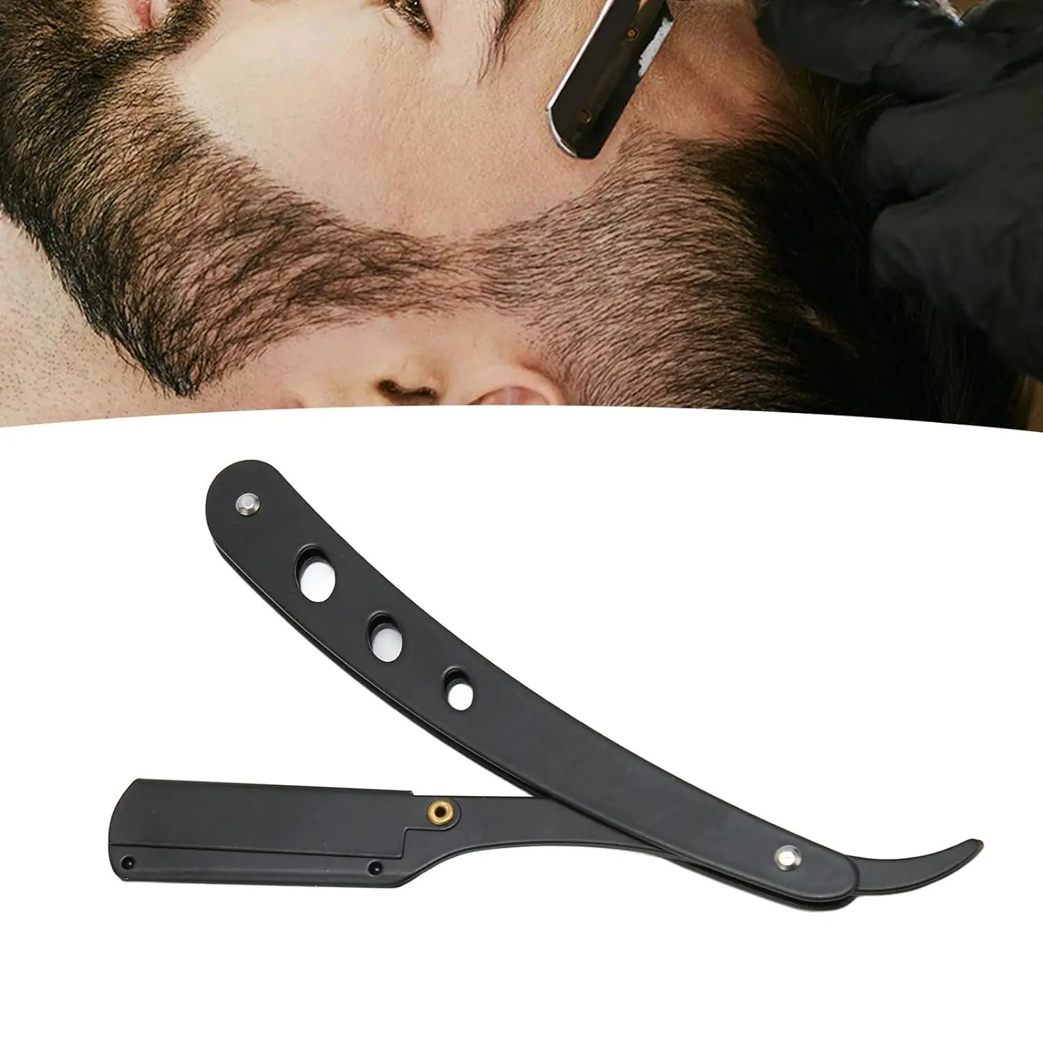 Men's Stainless Steel Replaceable Black Razor Blade, Razor Blade Manual Razor Classic Wet Shaving