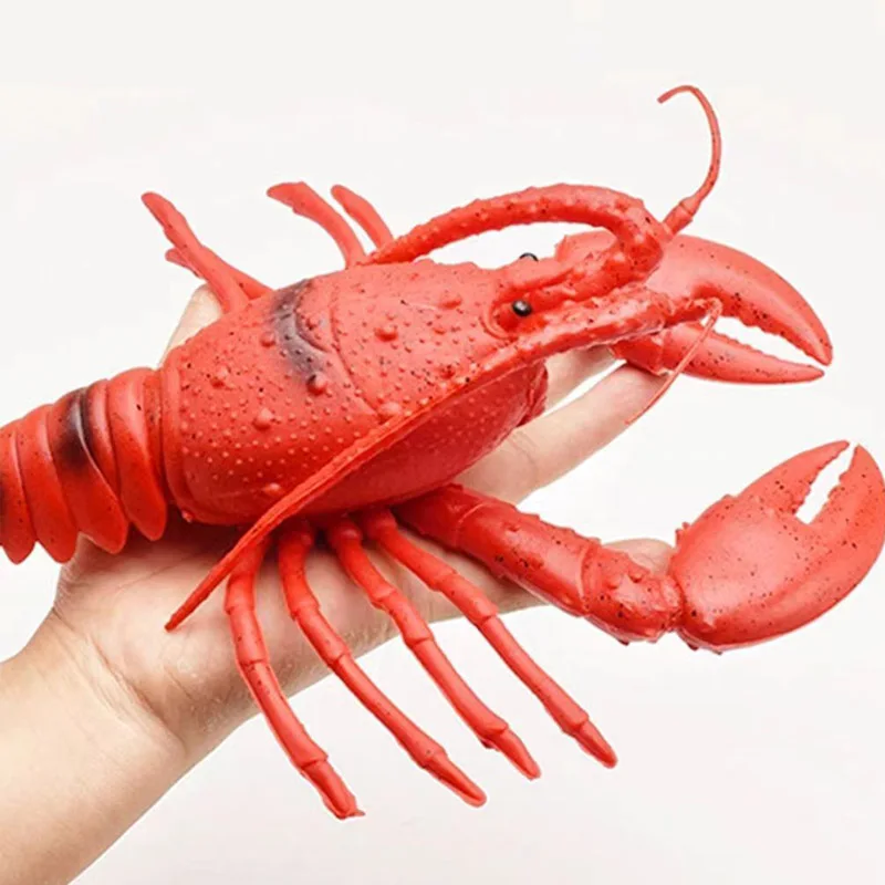 Simulação lagosta caranguejo rangido som figuras animais realistas brinquedos educativos para meninos meninas engraçado brincadeira presentes cena adereços