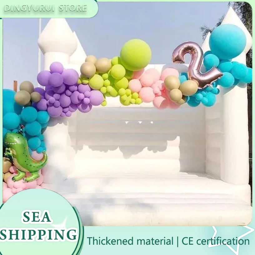 Bounce House Inflatable White Castle Children's Mini Inflatable Castle PVC Kids Toy Children's Castle Safe Silent