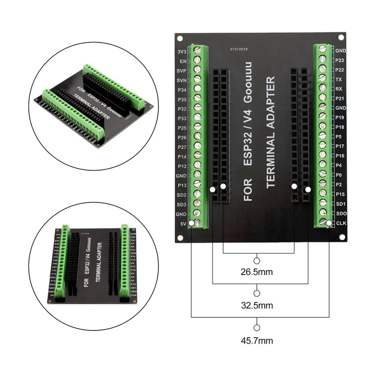 5PCS - Expansion Board GPIO 1 Into 2 Breakout Board 44 Pin for - Development Board N8R8/N16R8 Module