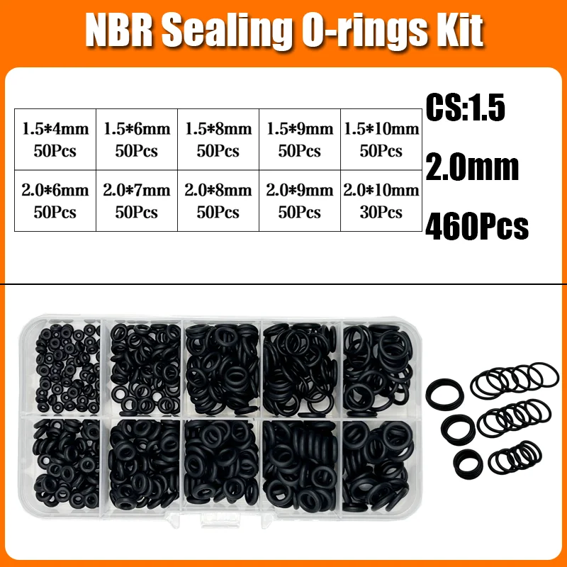 2840p O-Ring-Dichtungsscheibe Schwarz NBR O-Ring Wasserhahn Auto Sanitärdichtung Ölbeständig Hochtemperatur CS 1,0-3,1 mm Oring Kit – Detail 13