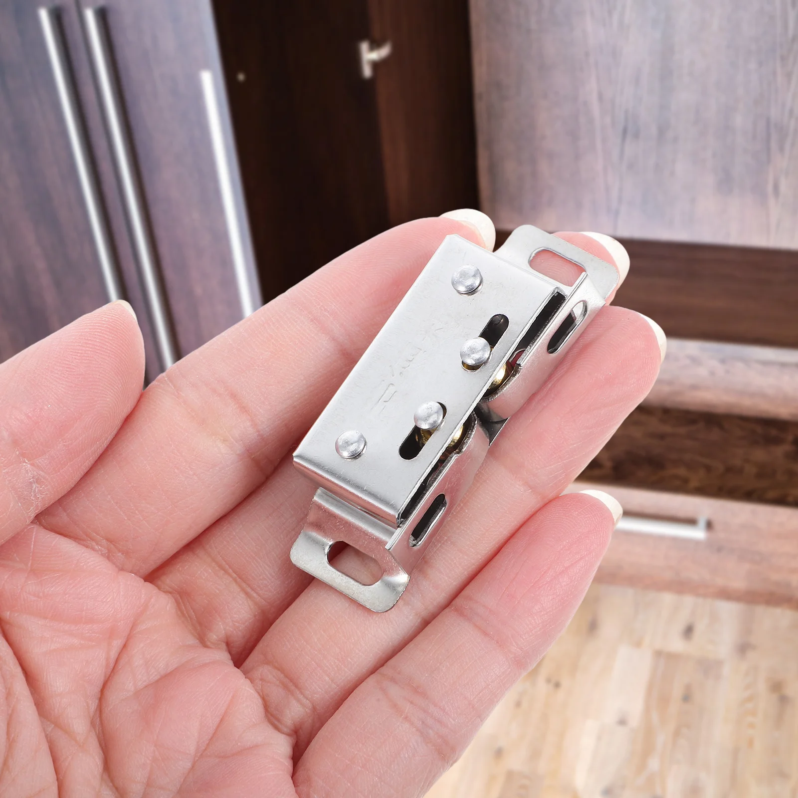 

10Pairs Spring Door Ball Catch Stainless Steel Closet Door Latch Adjustable Silent Cabinet Roller Hardware Replacement