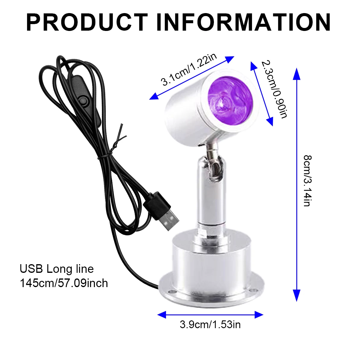ไฟสปอตไลท์ LED สีดำ, โคมไฟตั้งโต๊ะแบบเรืองแสง, ไฟตู้, ไฟตู้เครื่องประดับ, ไฟทำเล็บ