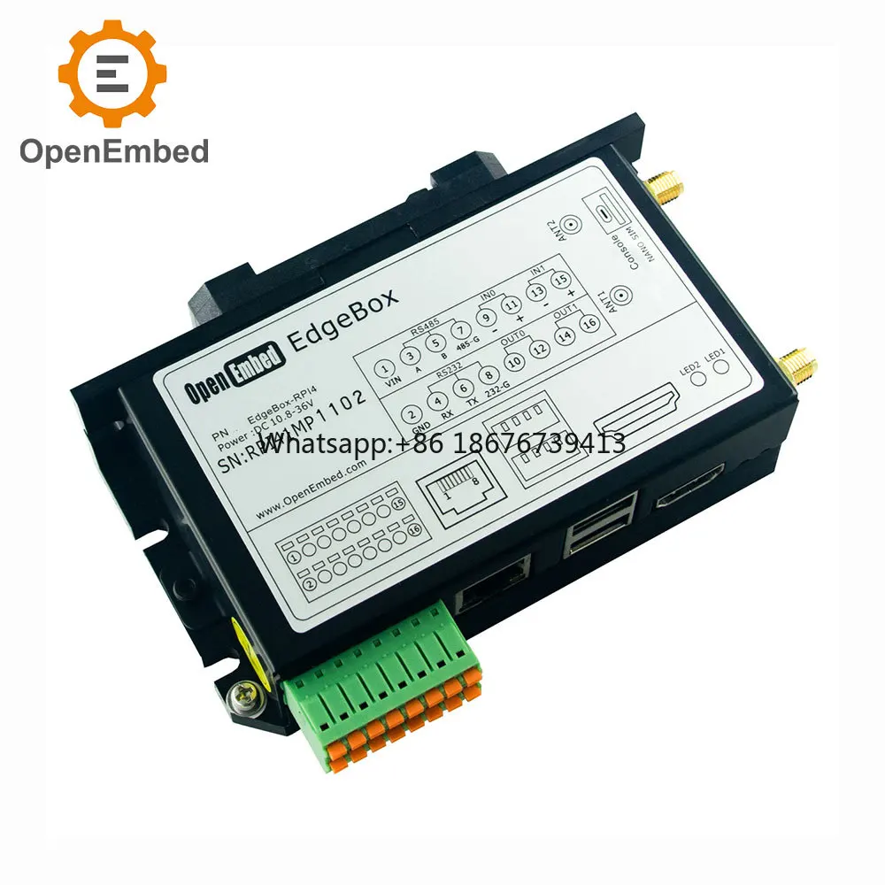 PLC Controller, 4GB RAM RS485 Linux Raspberry PI CM4 WIFI 4G LTE Industrial Automation Programmable Logic Controller