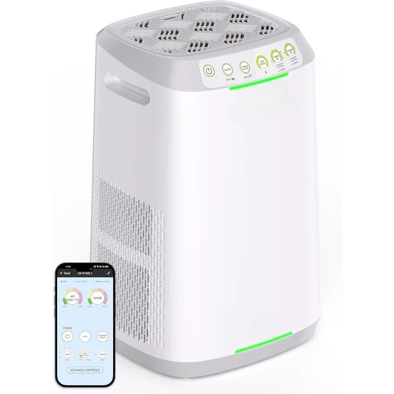 Air Purifier with Washable Reusable Filter for Large Rooms Smart Air Purifier Removes Micron Particles Dual Odor Sensor Sleep