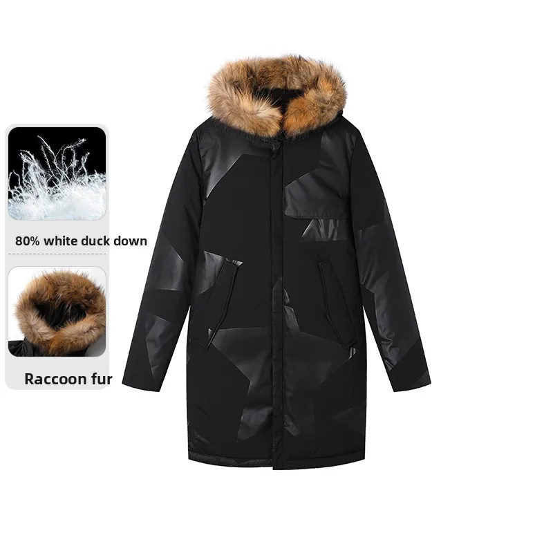 

Casual Long down Jaet 2023 Winter New Sle Comfortable Warm Hooded Fur Collar Simple Design Youth ular Outerwear Coat