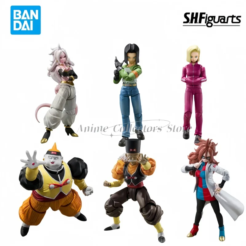 

Bandai-SHFiguarts SHF Dragon Ball Z Figuras De Anime Brinquedo, Super Android, 17, 18, 19, 20, 21,Anime Character Model Toys