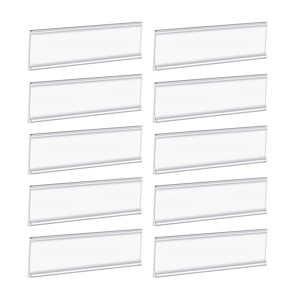 10pcs Transparent Self-adhesive Shelf Label PVC Material Convenient Classification Label Index Card Size Self-adhesive Tag