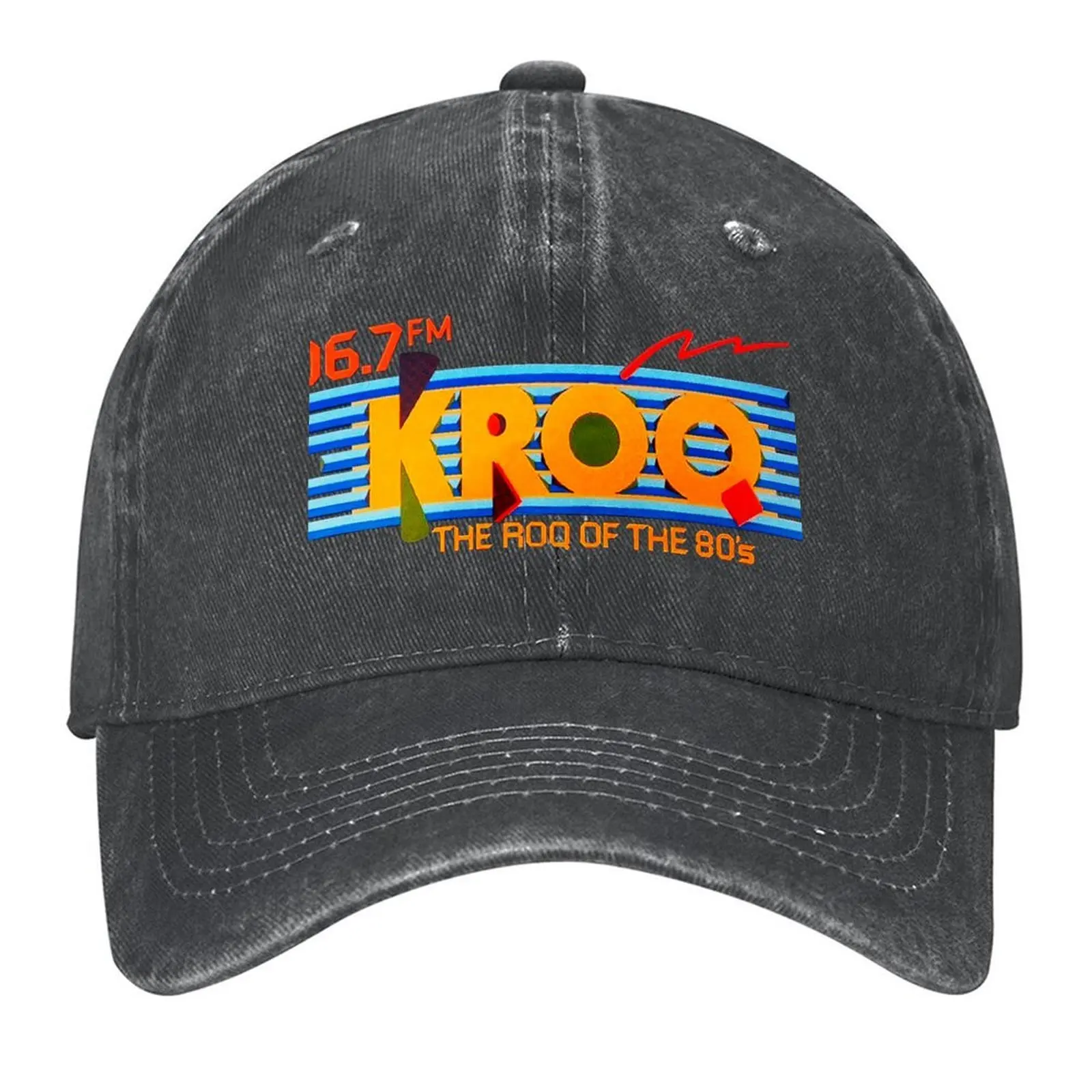 

KROQ 106.7 1980s Los Angeles new wave alternative rock radio station Baseball Cap cute Golf Hat Gentleman Hat Men's Hats Women's