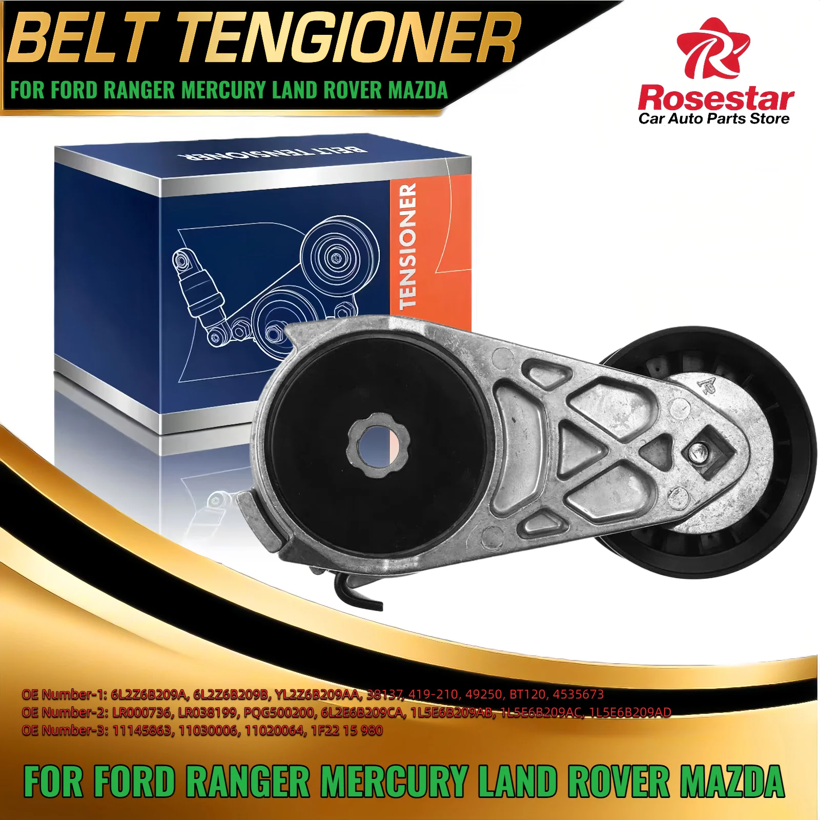 

Belt Tensioner Assy for Ford Explorer Ranger 2001-2011 Land Rover Mazda Mercury LR000736 LR038199 PQG500200 6L2E6B209CA