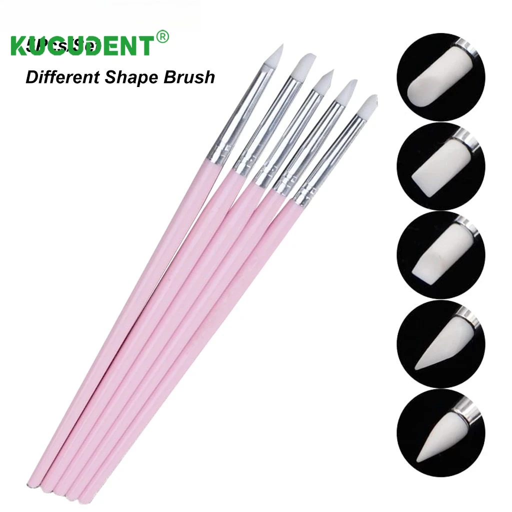 5 قطعة/الحزمة فرشاة الأسنان الراتنج أقلام سيليكون رسومات أظافر فرش تشكيل خط DIY بها بنفسك الرسم مركب الاسمنت الخزف أدوات الأسنان #3