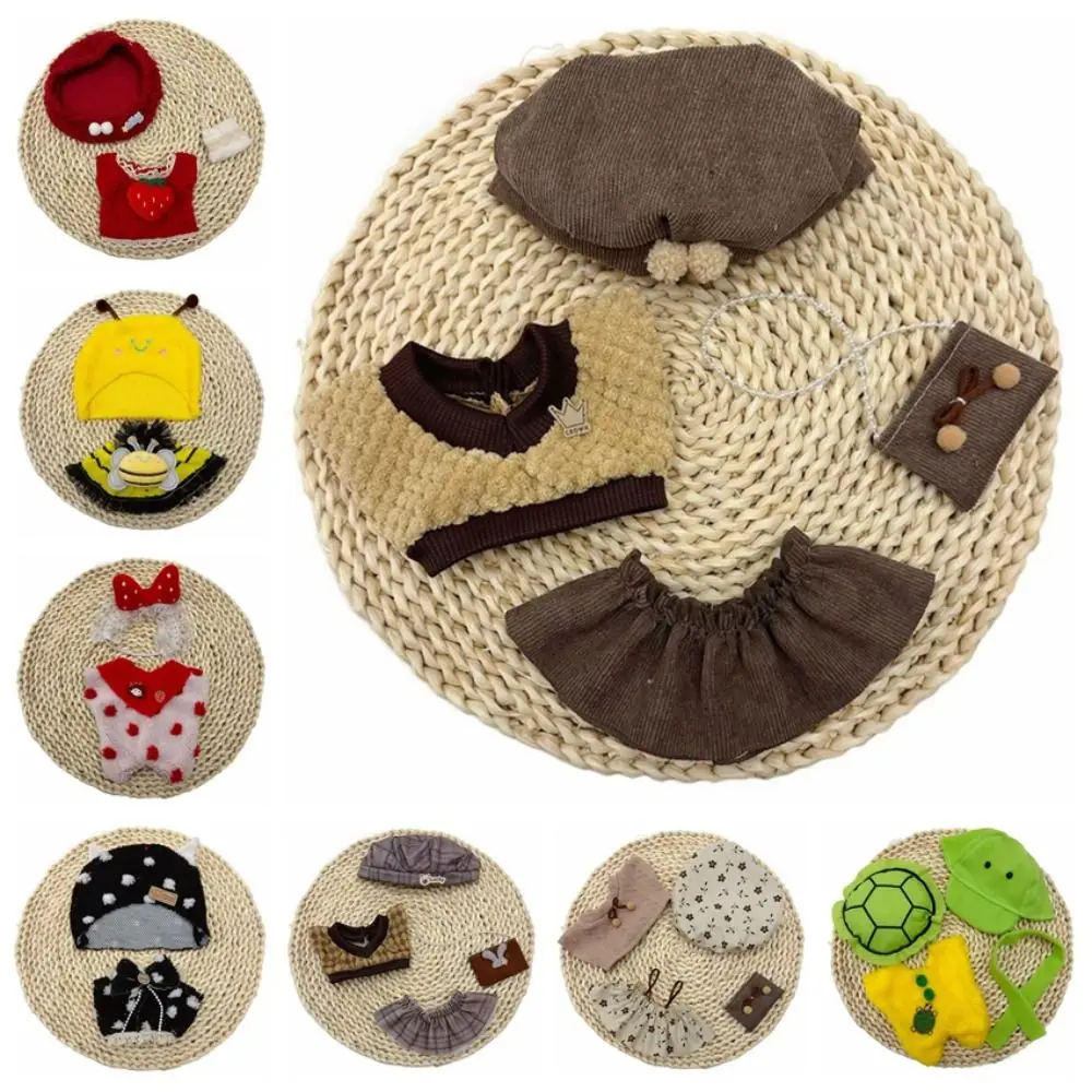 

Dress Up 20cm Cotton Doll Clothes Doll Clothes Head Cover Doll Winter Outfit Plush Onesuit Star Doll Clothes Doll Accessories
