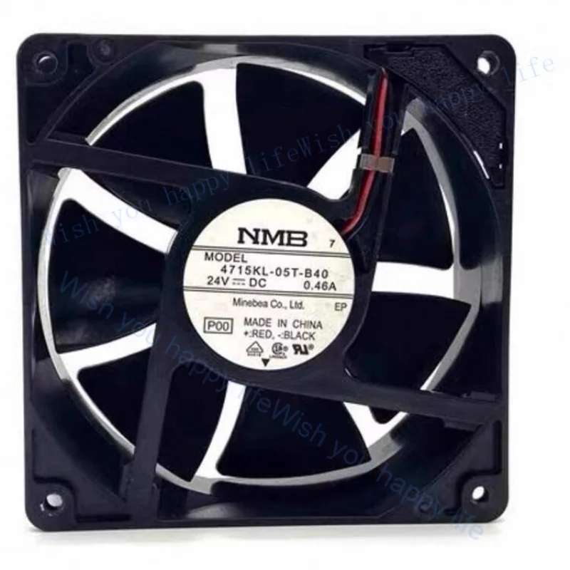 

v+ FOR NMB Inverter Double Ball Fan 4715KL-05T-B40 120*120*38mm 24V 0.46A 2-wires
