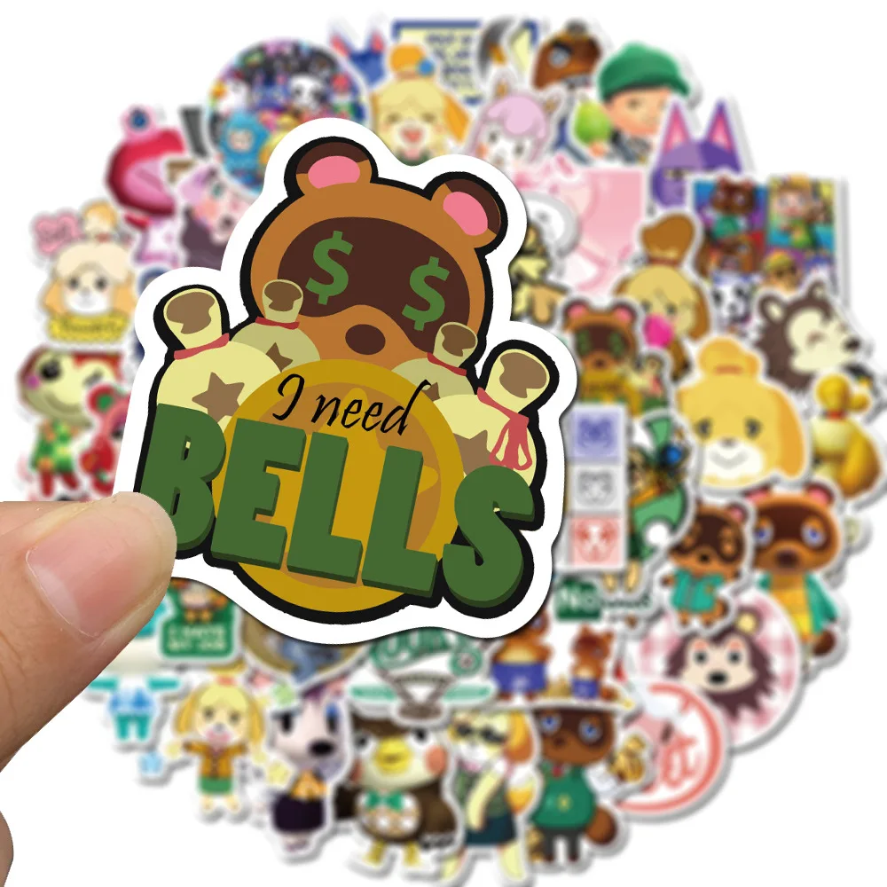 50Pcs Classic Game Animal Crossing: New Horizons Stickers Cute Cartoon Graffiti Sticker Decals for Suitcase Diary Bike