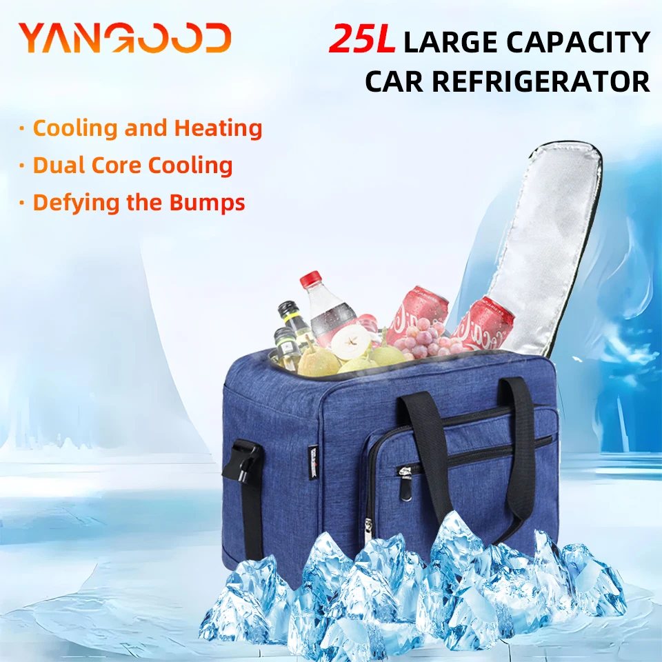 

25L Foldable Generally Car Refrigerator 12V24V Optional Household 220V Large Truck Dual-Mode Rapid Cool & Heat Mini Refrigerator