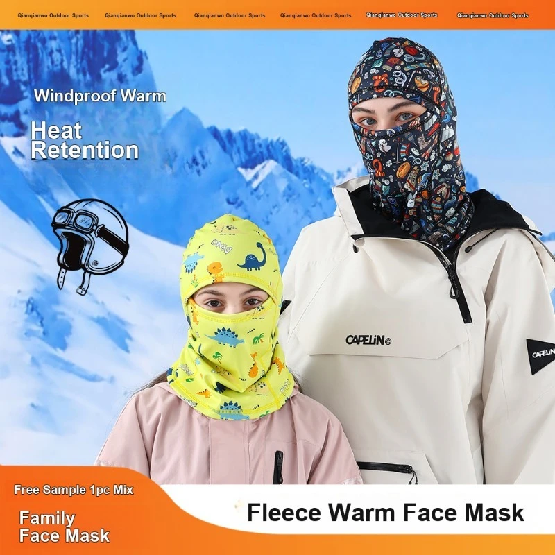 Kids Fleece Thermal Ski Face Mask Windproof Breathable Face Cover for Children Outdoor Cycling and Skiing Activities