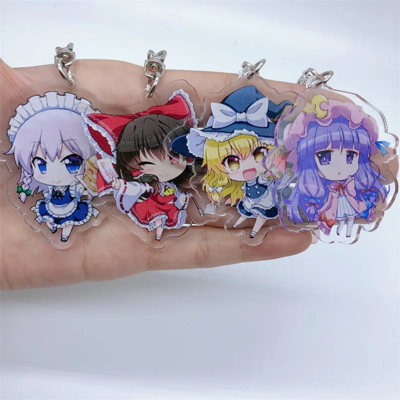 Anime Cartoons Keychain Hakurei Reimu Elis Game Anime Cosplay Accessories Pendant Cartoon Badge Gift