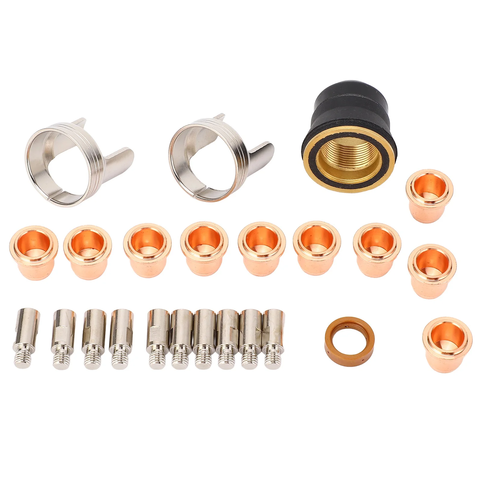 24個入りプラズマ切断トーチチップキット消耗品-ipt‑60-pt‑60-ipt‑40-カッター電極シールドキャップ-スタンドオフ-スワールリング用