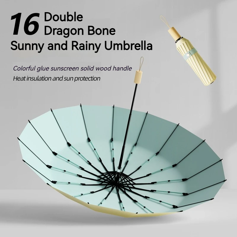 

High Quality Bone Sturdy Large Folding Umbrella with Elegant Design for Both Weather and Rain Suitable for Daily Outdoor Travel